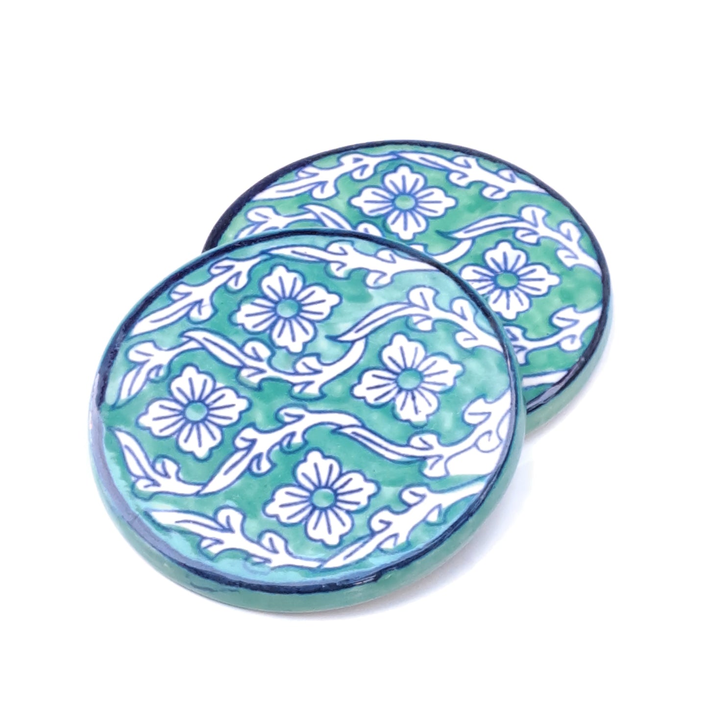 Ceramic handpainted coaster set