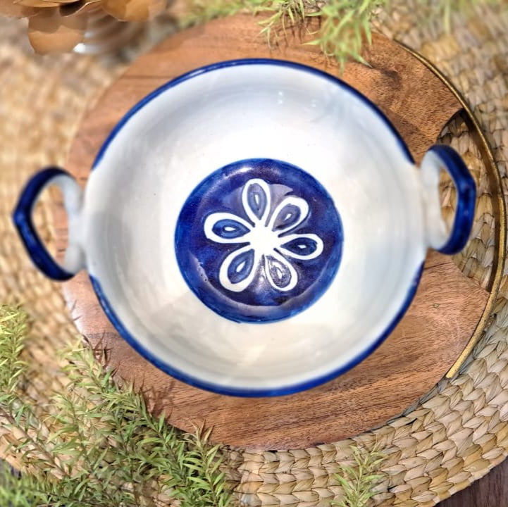 HAND PAINTED CERAMIC SERVING BOWL