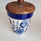 HANDPAINTED CERAMIC JAR SOYA WAX JAR CANDLE WITH WOODEN LID