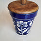 HANDPAINTED CERAMIC JAR SOYA WAX JAR CANDLE WITH WOODEN LID