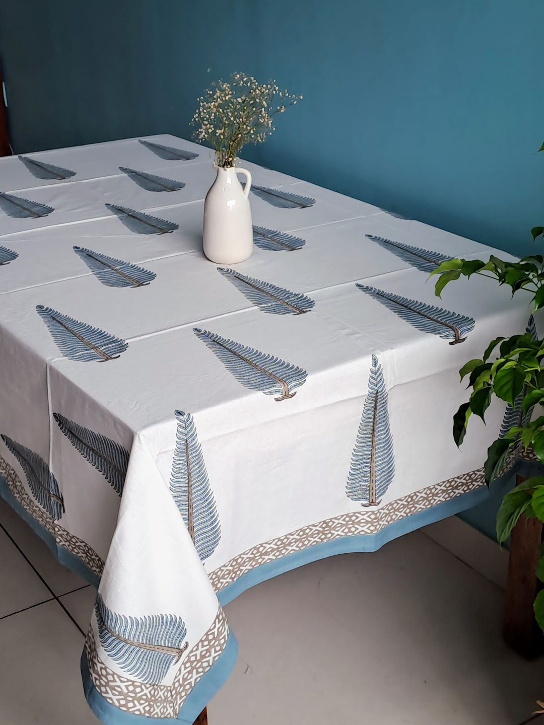 6 SEATER HAND BLOCK PRINT TABLE CLOTH