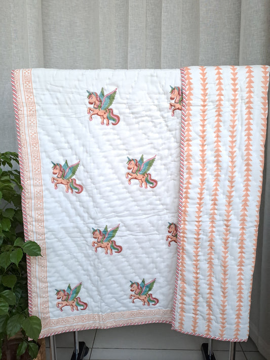 REMIUM QUALITY HAND BLOCK PRINT BABY QUILT