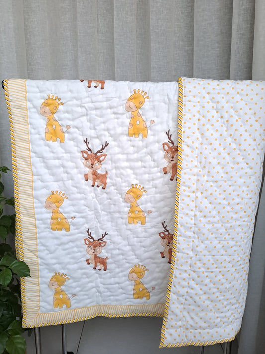 PREMIUM QUALITY HAND BLOCK PRINT BABY QUILT