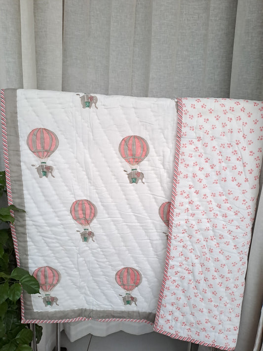 PREMIUM QUALITY HAND BLOCK PRINT BABY QUILT