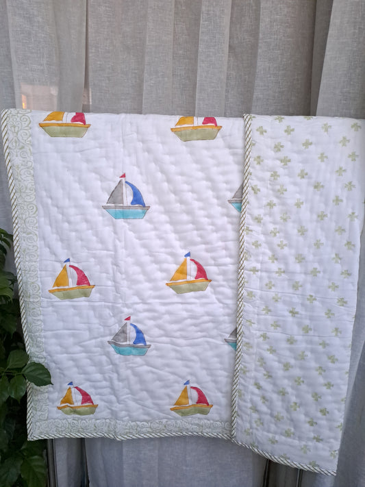 PREMIUM QUALITY HAND BLOCK PRINT BABY QUILT