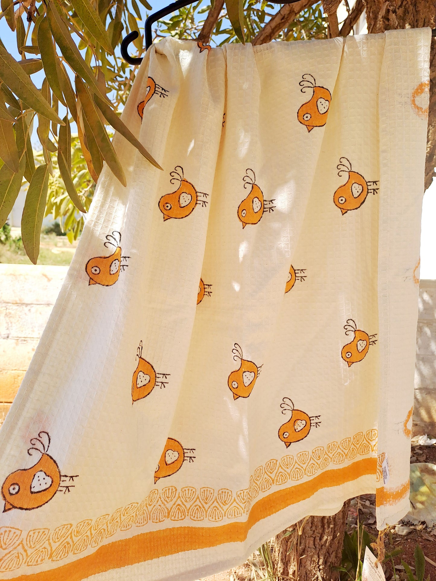 Hand block Print Waffel Towel