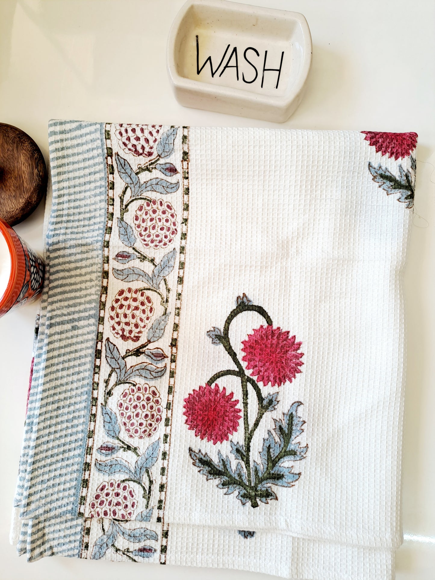 Hand block Print Waffel Towel
