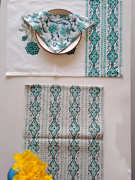 HANDBLOCK PRINT PLACEMAT AND NAPKIN SET