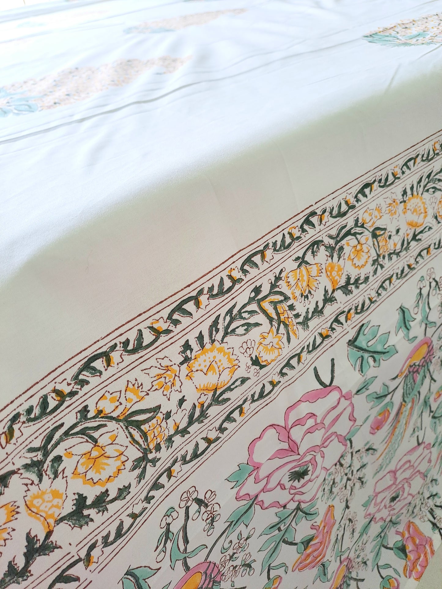 HAND BLOCK PRINT DOUBLE BEDSHEET AND QUILT BEDDING SET