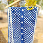 MULMUL COTTON BLOCK PRINT BLUE STOLE