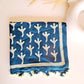 MULMUL COTTON BLOCK PRINT BLUE STOLE