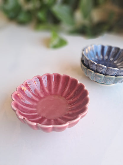 CERAMIC RED COLOR DESIGNER SMALL BOWLS (SET OF 2)
