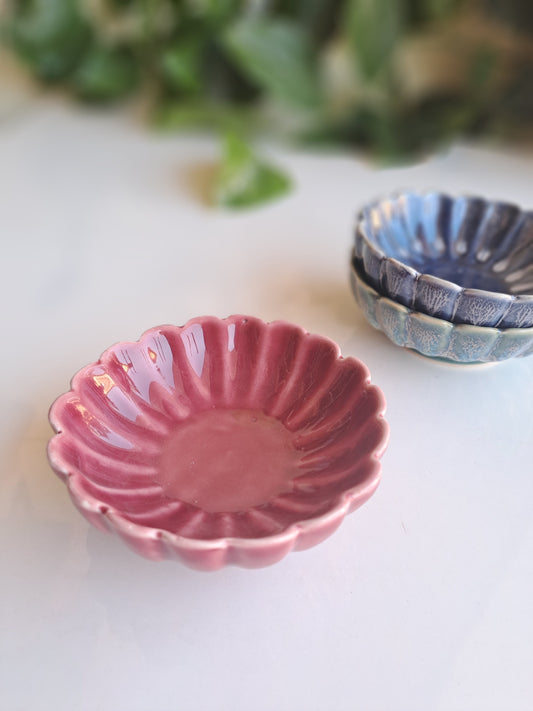CERAMIC RED COLOR DESIGNER SMALL BOWLS (SET OF 2)