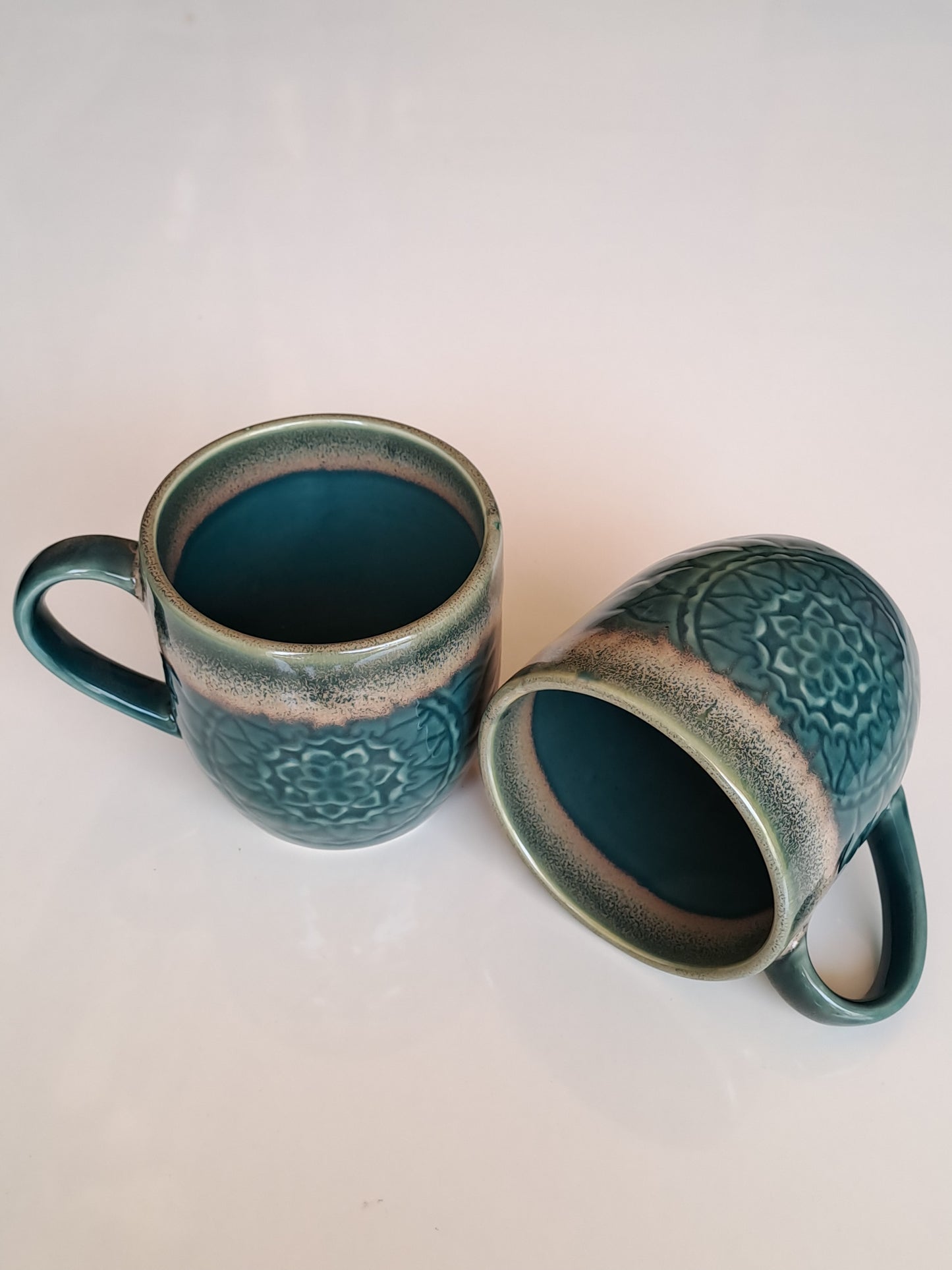 GREEN MANDELA CERAMIC CUP(SET OF 2)