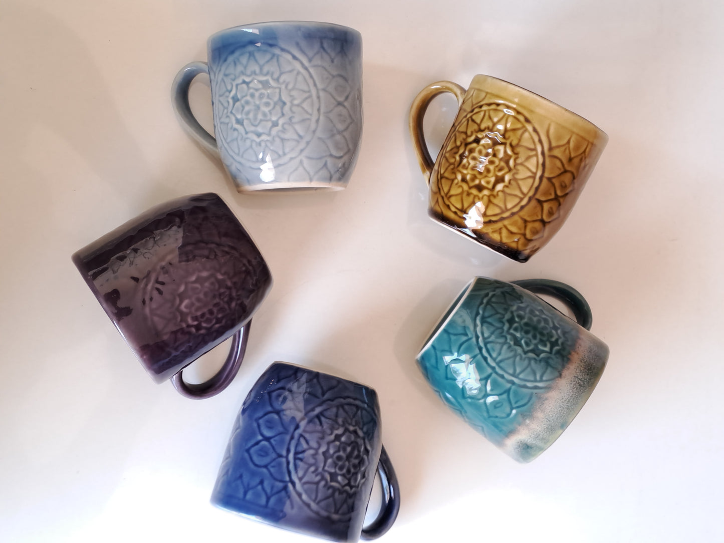 BLUE COLOR MANDELA  MUG/CUP (SET OF 2)