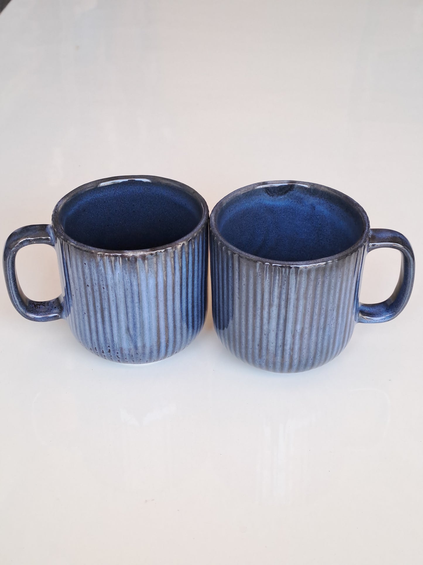 BLUE COLOR LINE CERAMIC MUG/CUP(SET OF 2)