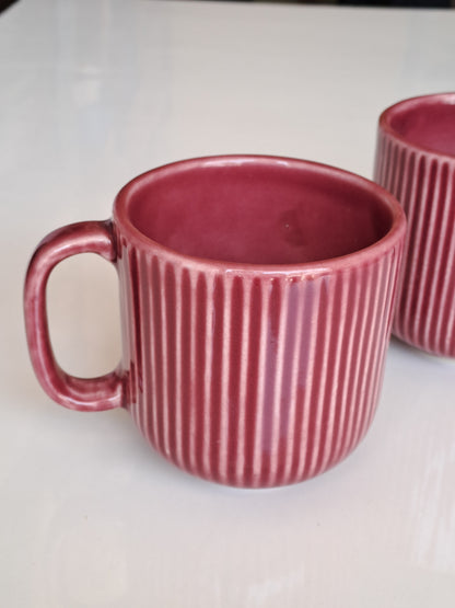 BLUE COLOR LINE CERAMIC MUG/CUP(SET OF 2)