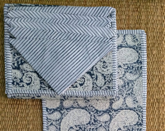 HANDBLOCK PRINT PLACEMAT AND NAPKIN SET