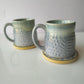 LEAFY BLUE COLOR CERAMIC MUG/CUP(SET OF 2)