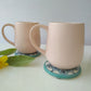 PEACH COLOR CERAMIC MUG/CUP (SET OF 2)