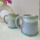 LEAFY BLUE COLOR CERAMIC MUG/CUP(SET OF 2)