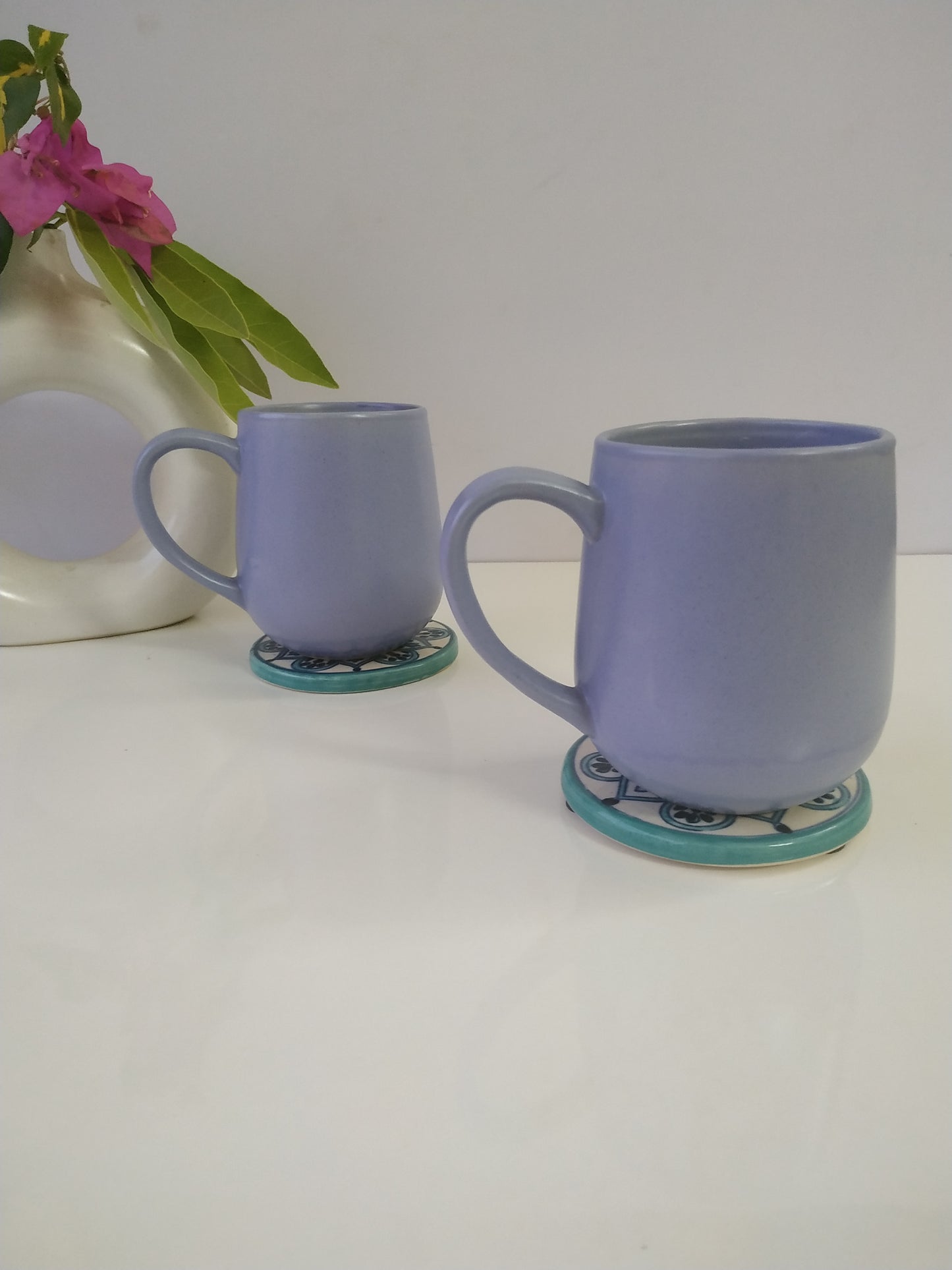 BLUE COLOR CERAMIC MUG (SET OF 2)