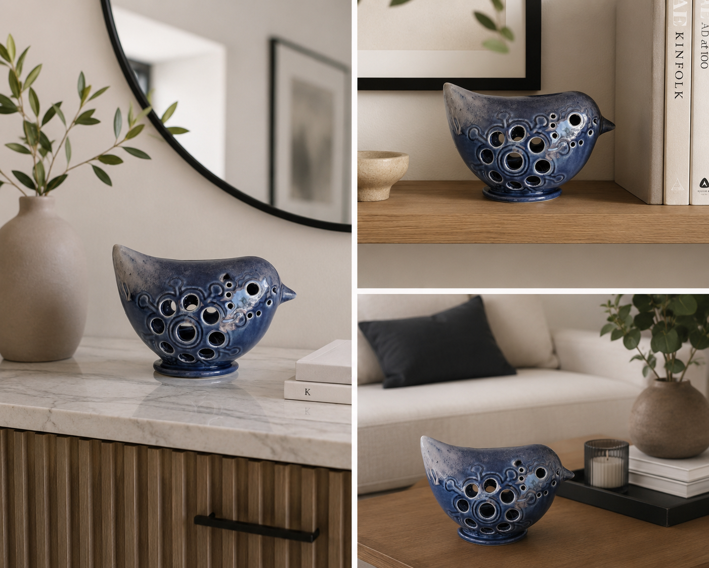 BIRD SHAPE T-LIGHT HOLDER (17 cm x 10 cm x 10 cm)