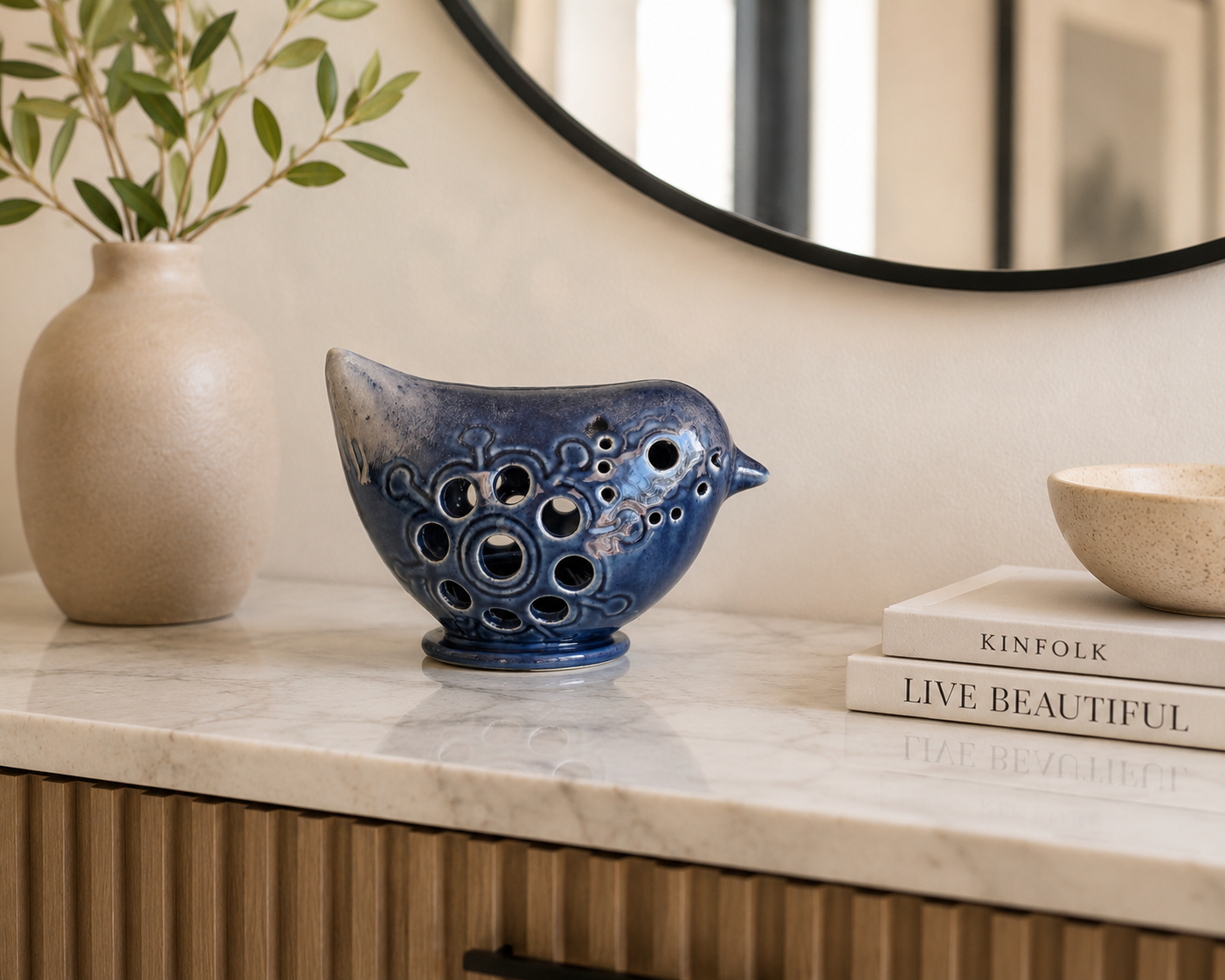 BIRD SHAPE T-LIGHT HOLDER (17 cm x 10 cm x 10 cm)