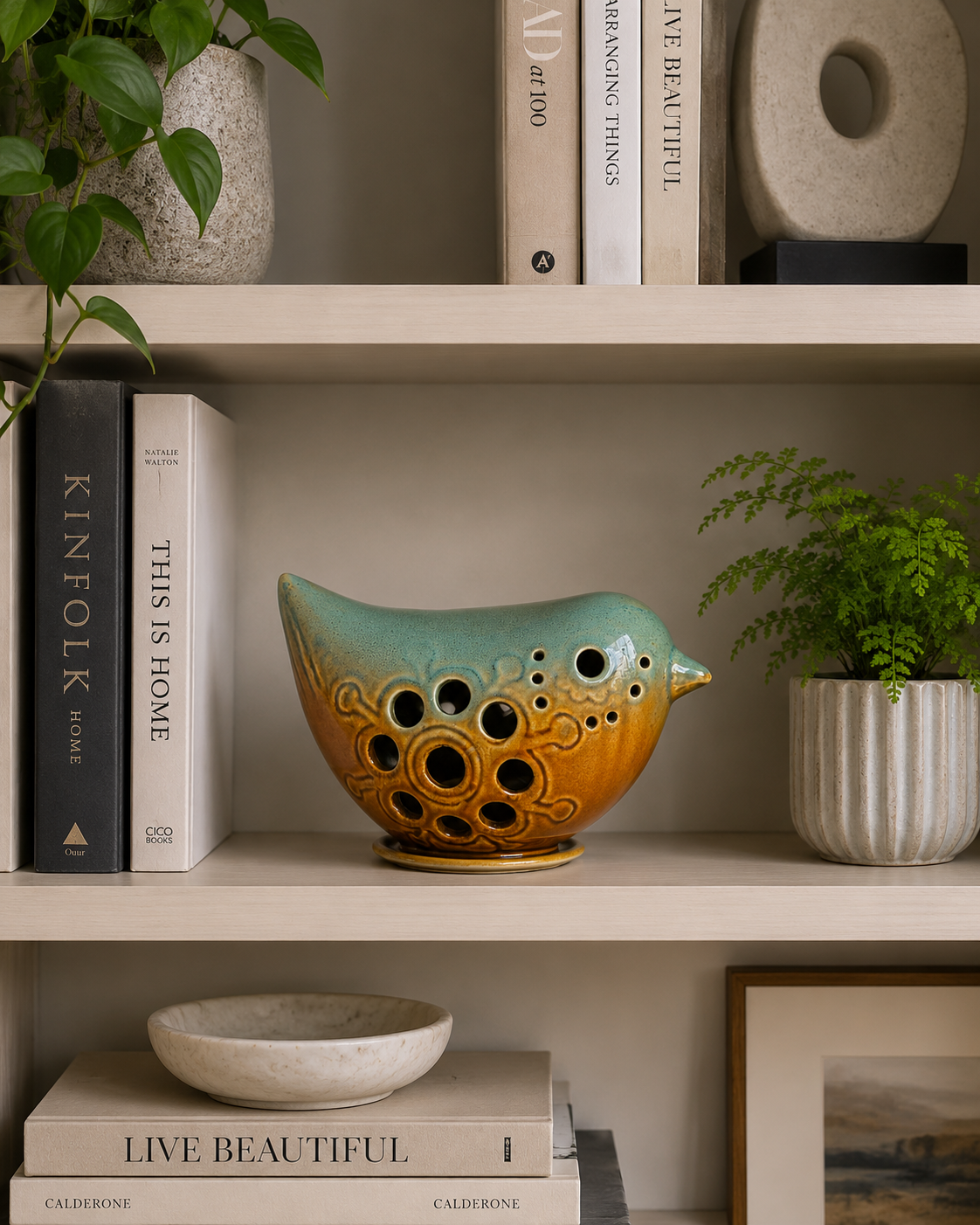 BIRD SHAPE T-LIGHT HOLDER (17 cm x 10 cm x 10 cm)
