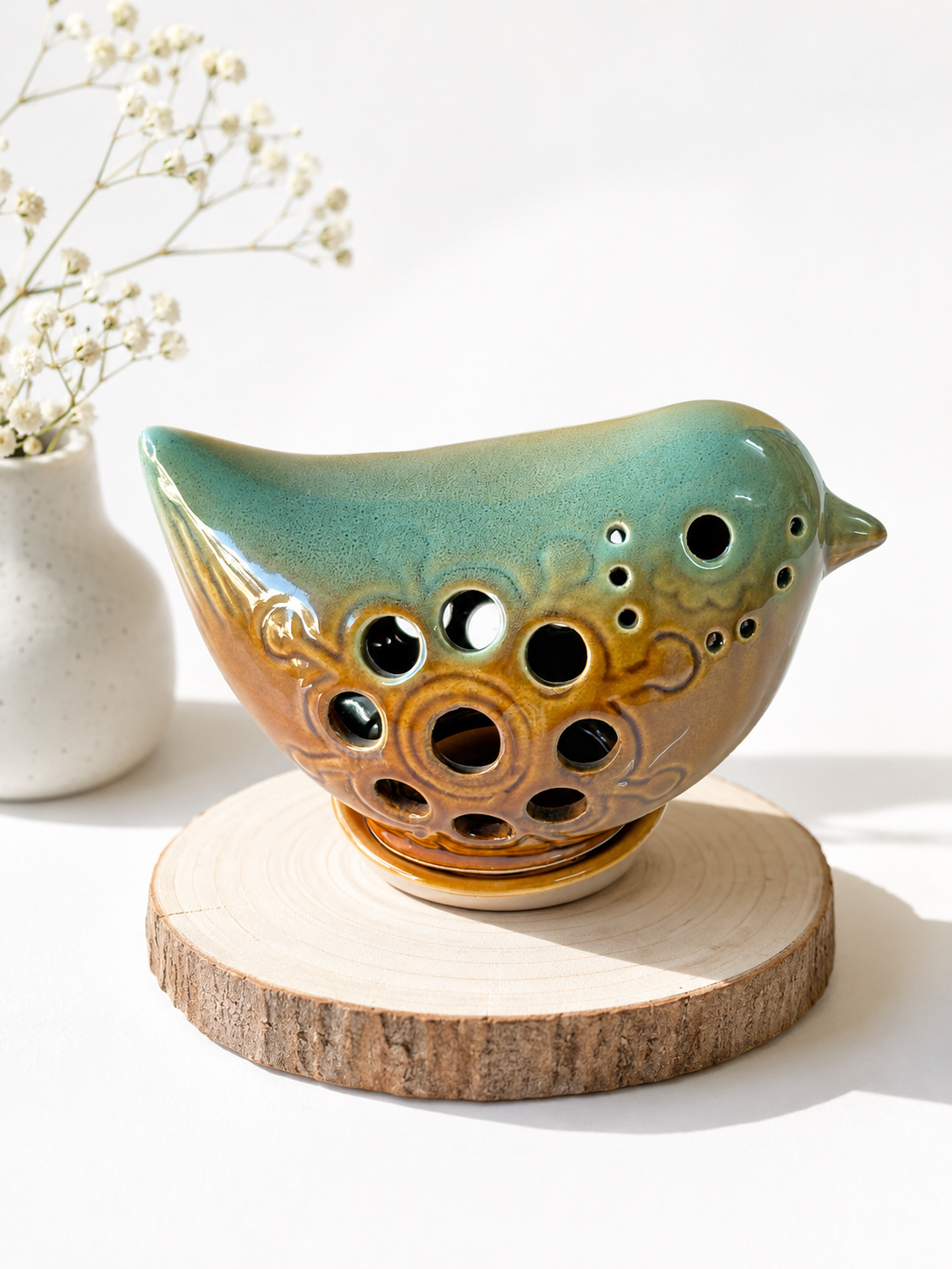 BIRD SHAPE T-LIGHT HOLDER (17 cm x 10 cm x 10 cm)