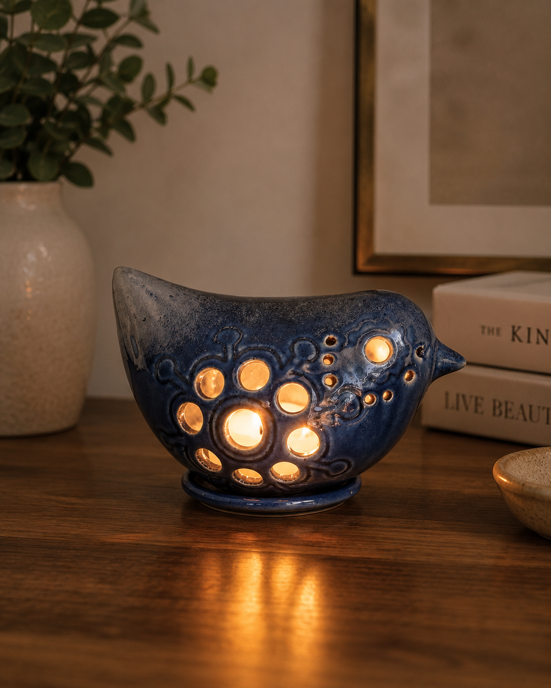 BIRD SHAPE T-LIGHT HOLDER (17 cm x 10 cm x 10 cm)