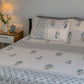 HAND BLOCK PRINT DOUBLE BEDSHEET AND QUILT BEDDING SET