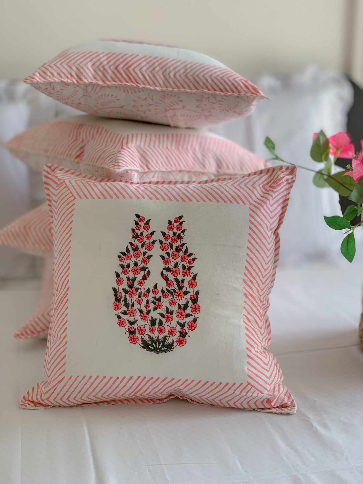 HANDBLOCK PRINT CUSHION COVER ( Set of 5)