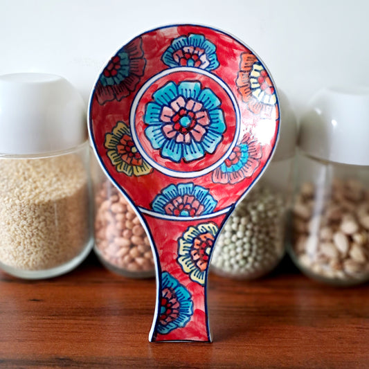 HAND PAINTED RED SPOON REST