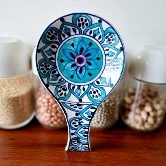 HAND PAINTED LIGHT BLUE SPOON REST