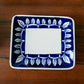 HAND PAINTED ROYAL BLUE CERAMIC / POTTERY BUTTER DISH