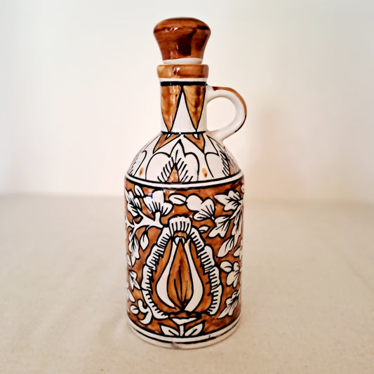 CERAMIC ART HAND PAINTED BROWN COLOR OIL DISPENSER