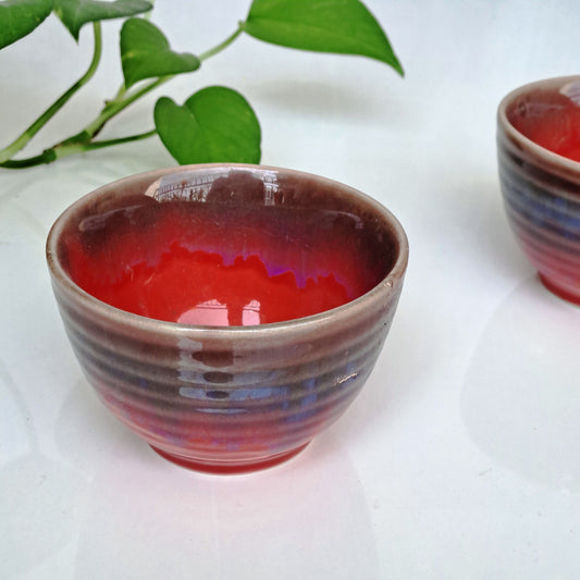 CERAMIC MAROON PUDDING BOWL (SET OF 2)