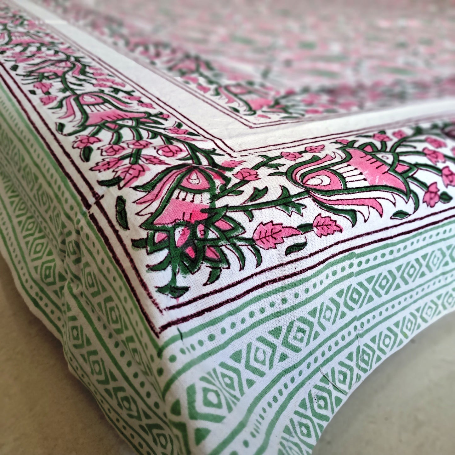 100%  COTTON HAND BLOCK PRINT DOUBLE BEDSHEET