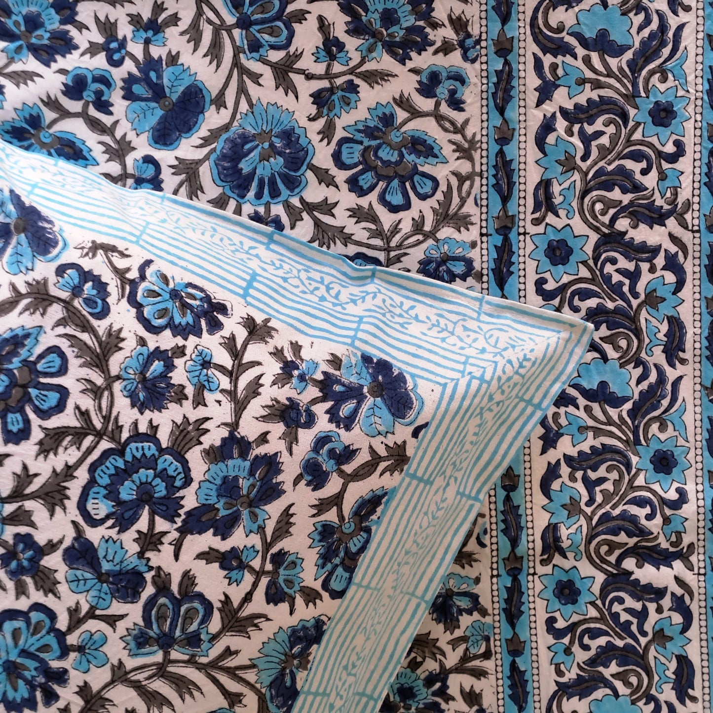 100%  COTTON HAND BLOCK PRINT DOUBLE BEDSHEET