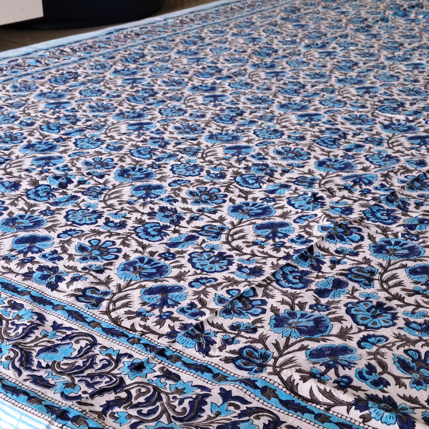 100%  COTTON HAND BLOCK PRINT DOUBLE BEDSHEET