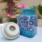 CERAMIC  STORAGE JAR WITH  LID (BLUE)