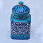 CERAMIC  STORAGE JAR WITH  LID (BLUE)