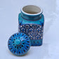 CERAMIC  STORAGE JAR WITH  LID (BLUE)