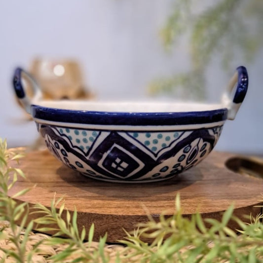 HAND PAINTED CERAMIC SERVING BOWL