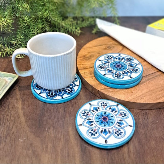 Ceramic handpainted coaster set