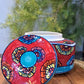 HANDPAINTED CERAMIC JAR WITH  LID